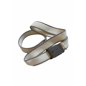 Nike Mens White Silver Single Web Adjustable Belt 36 Inch Athletic Sporty Casual